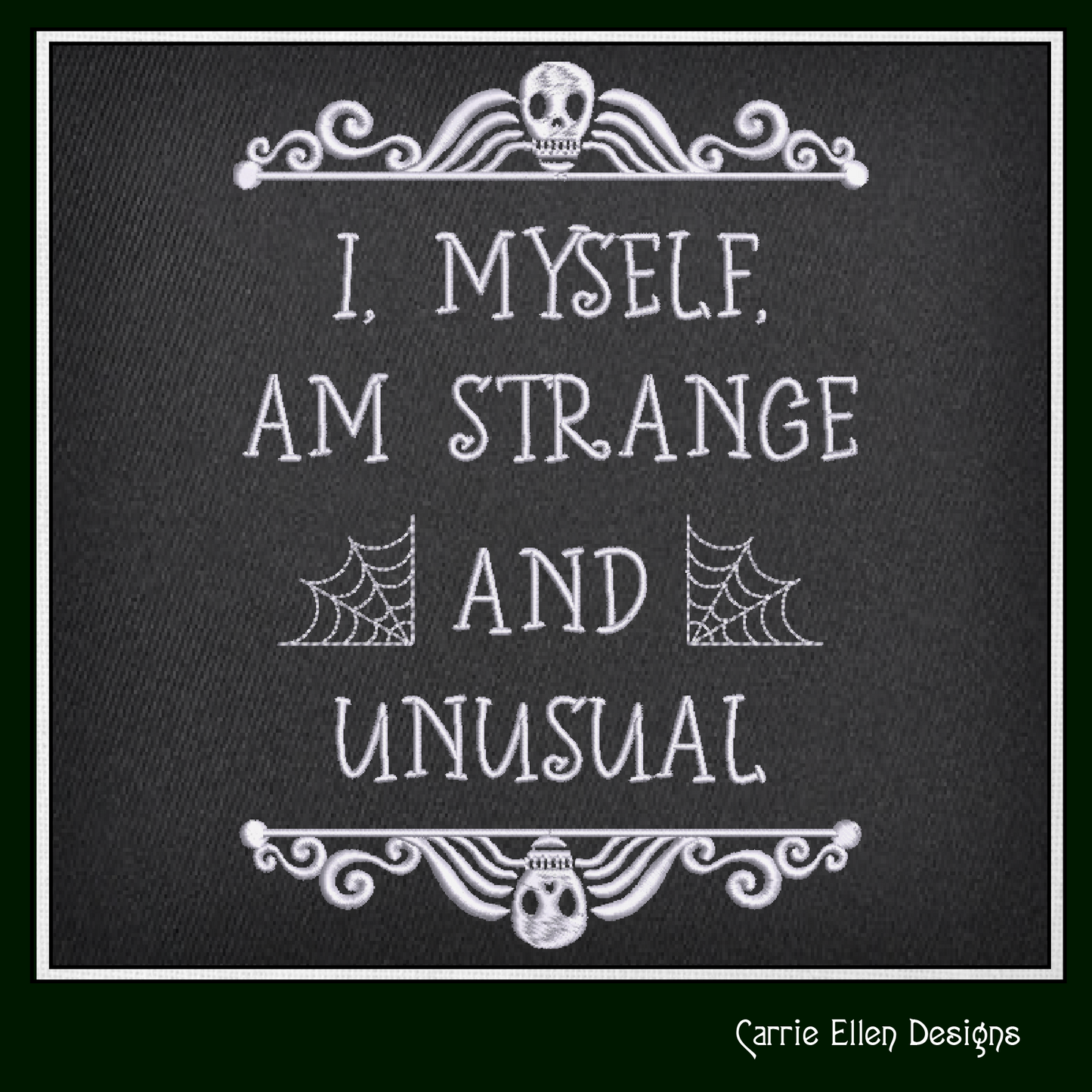 Strange and Unusual Machine Embroidery Design, Halloween Saying, Cobwebs Beetlejuice Embroidery Pattern, 6 Sizes (2816)