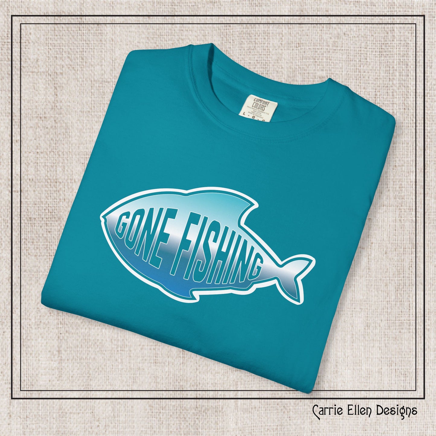 Gone Fishing Comfort Colors T-Shirt | Garment-Dyed Short Sleeve T-Shirt, Perfect for Fishing Enthusiasts (P-6065)