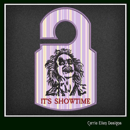 Beetlejuice ITH Door Hanger Embroidery Design, Fan Favorite Character Door Sign, Halloween Movie Character (2819)