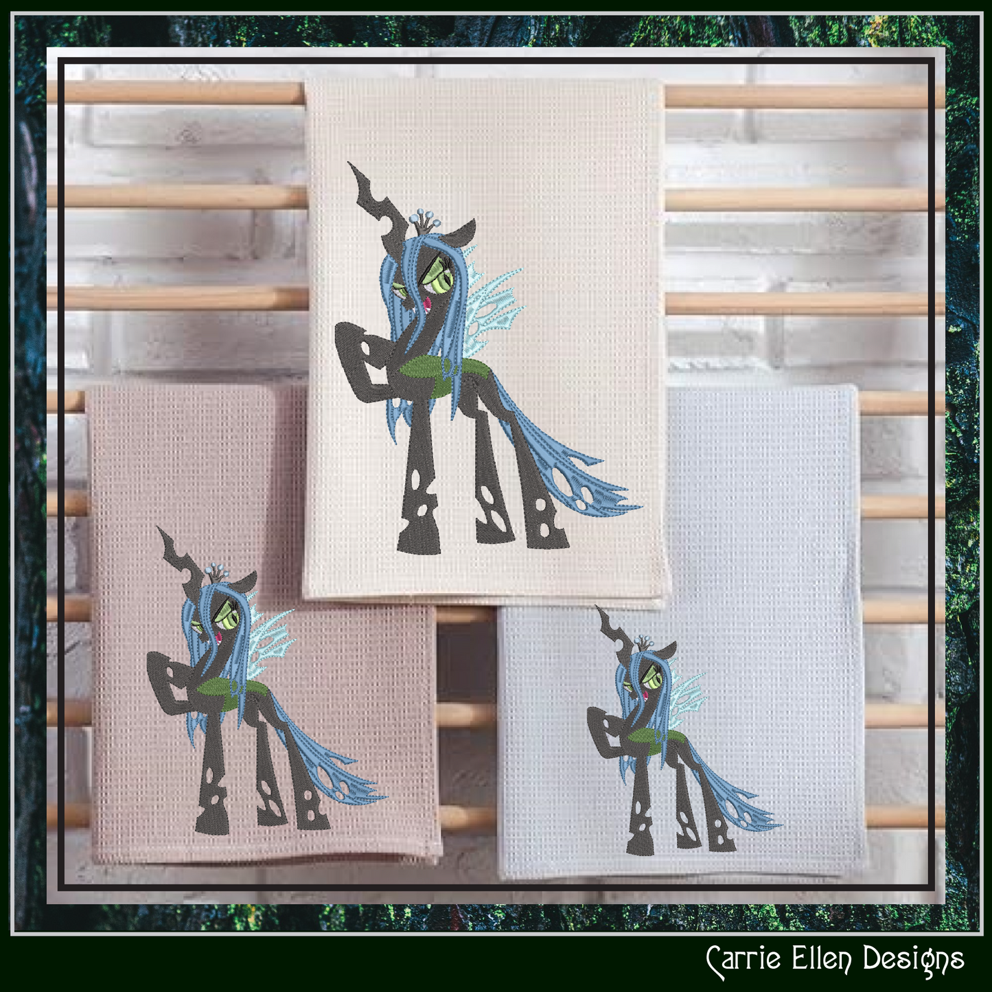 Queen Chrysalis Machine Embroidery Design | My Little Pony Equestrian Girl Gen 5 | Fan Art Design | 6 Sizes (2836)