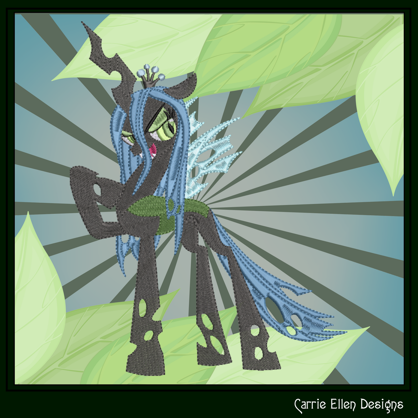 Queen Chrysalis Machine Embroidery Design | My Little Pony Equestrian Girl Gen 5 | Fan Art Design | 6 Sizes (2836)