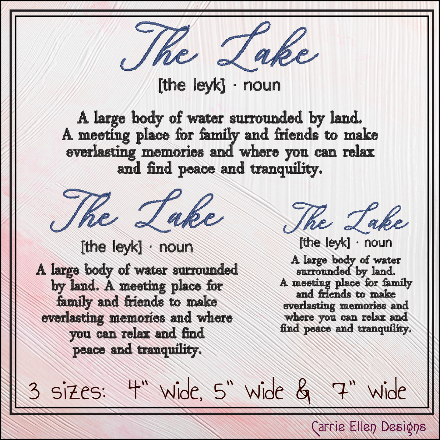 The Lake Machine Embroidery Design Saying, Lake Dictionary Definition, Family Camping Fishing House Decor (2846)