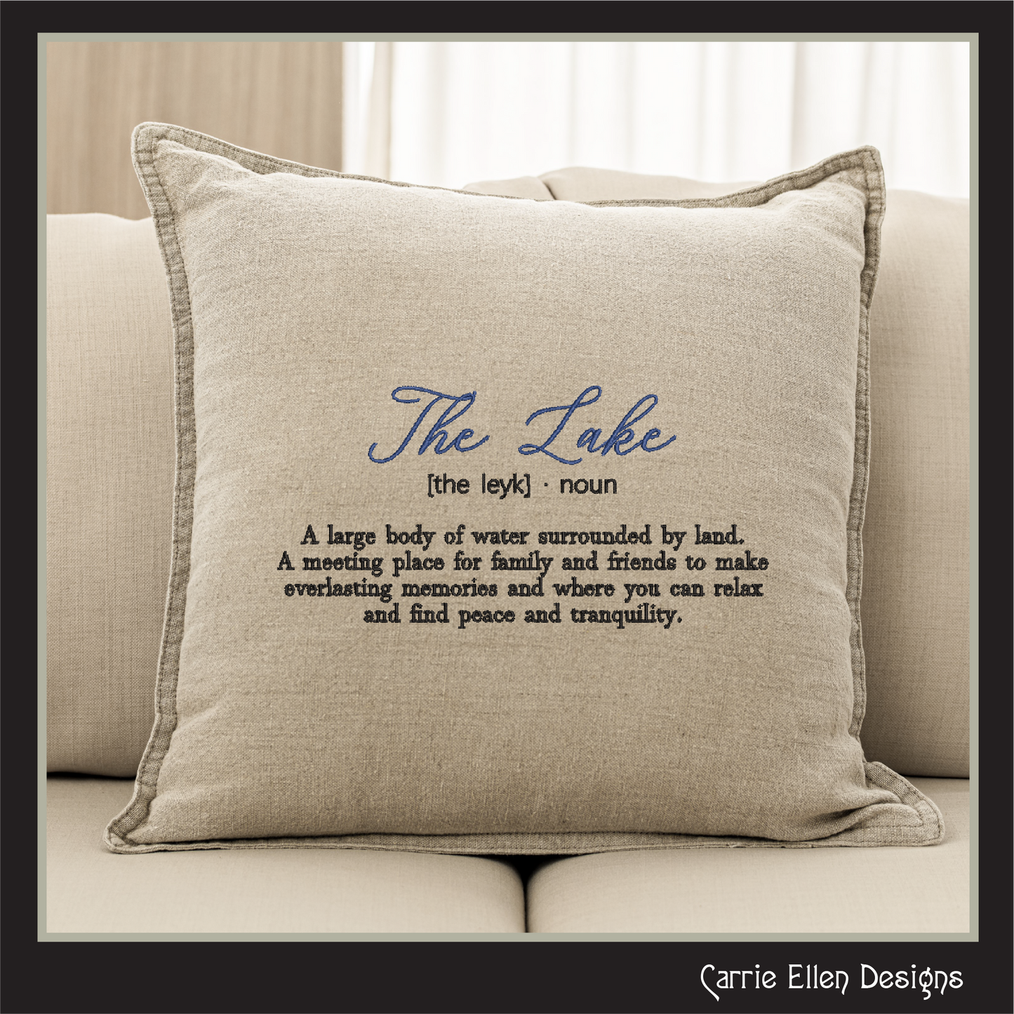The Lake Machine Embroidery Design Saying, Lake Dictionary Definition, Family Camping Fishing House Decor (2846)