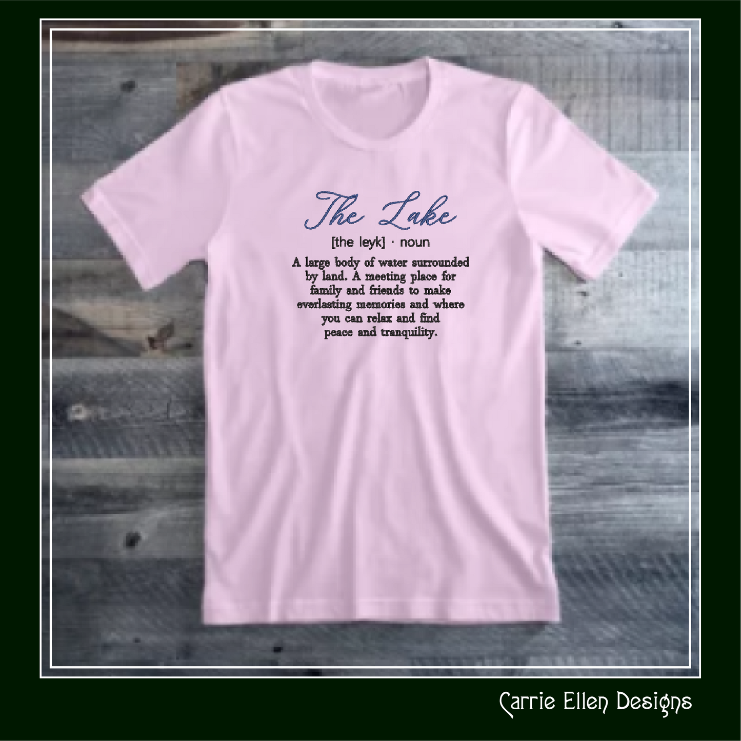 The Lake Machine Embroidery Design Saying, Lake Dictionary Definition, Family Camping Fishing House Decor (2846)