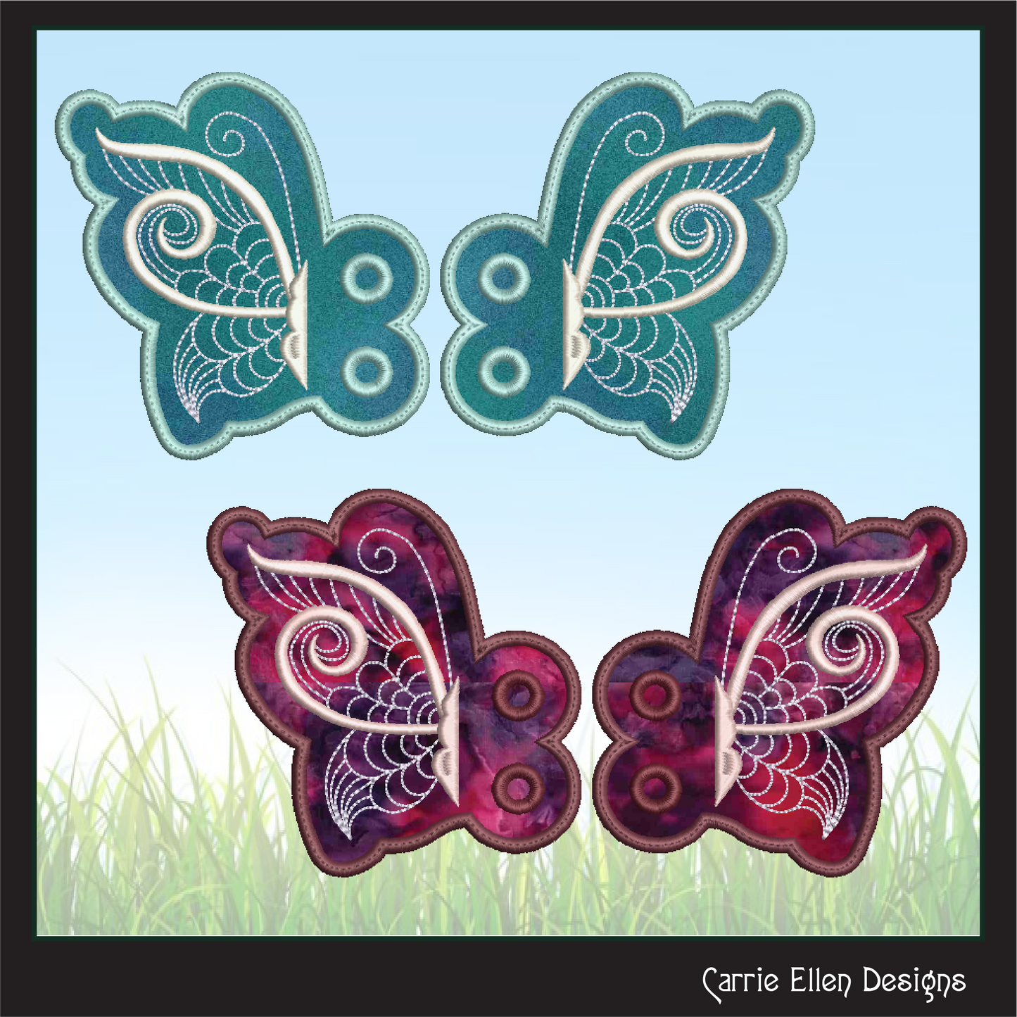 Butterfly In The Hoop Machine Embroidery Shoe Wings – Butterfly Bat Wings for Shoes and Boots, 4x4 and 5x7 Hoop Machine Embroidery Project (2854)