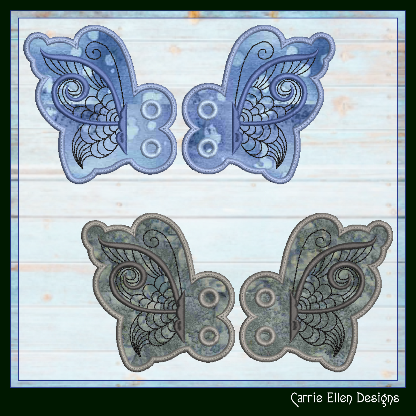 Butterfly In The Hoop Machine Embroidery Shoe Wings – Butterfly Bat Wings for Shoes and Boots, 4x4 and 5x7 Hoop Machine Embroidery Project (2854)