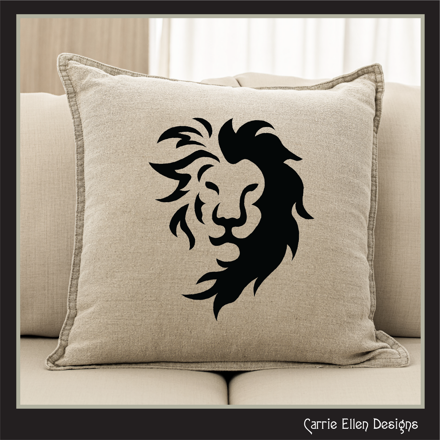 Lion SVG Design, Animal Clipart, Lion Head Silhouette Vector Art File, Wild Cat Design (2873)