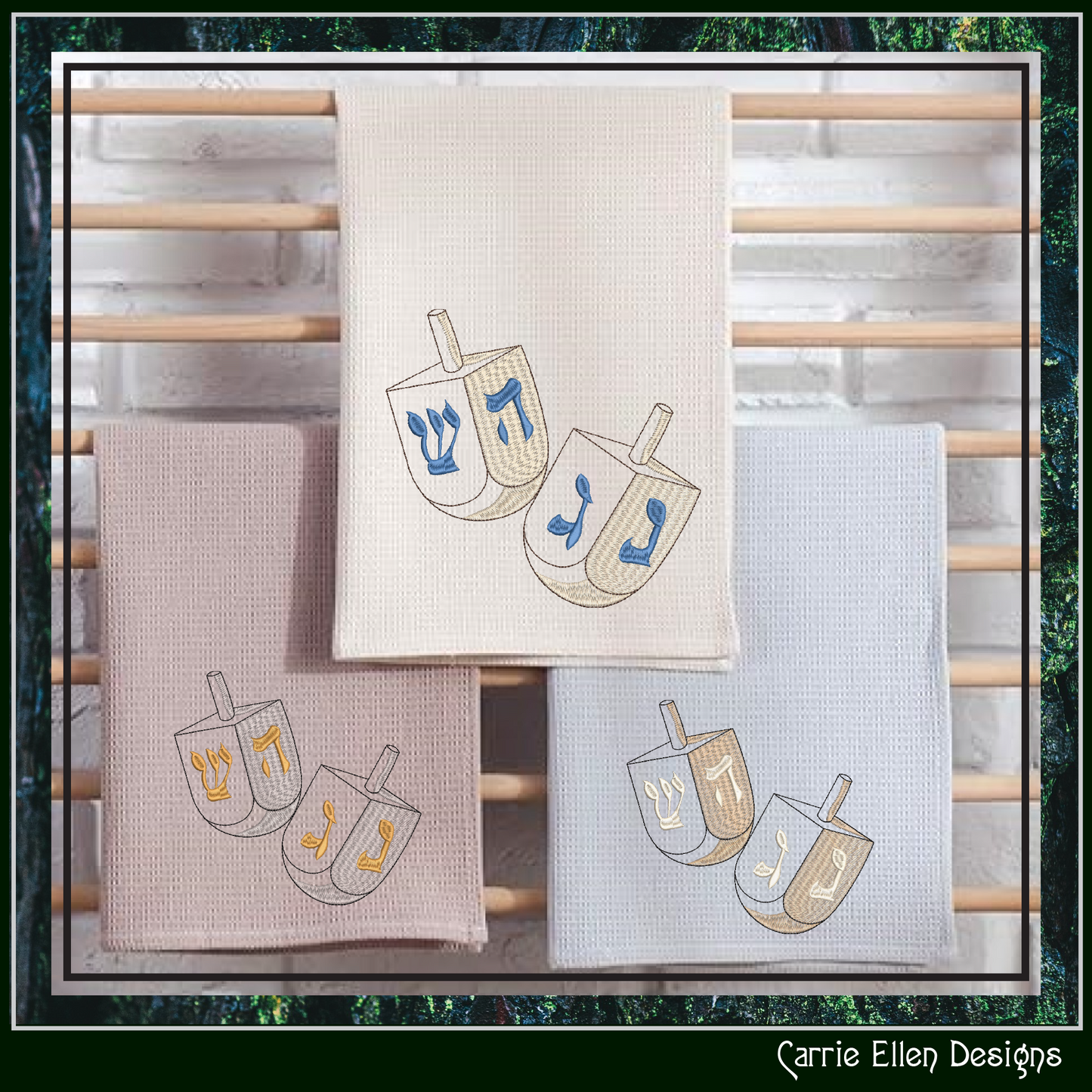 Dreidel Machine Embroidery Design, Chanukah Game Spinning Tops Design, Jewish Holiday Pattern, 6 Sizes, (2904)