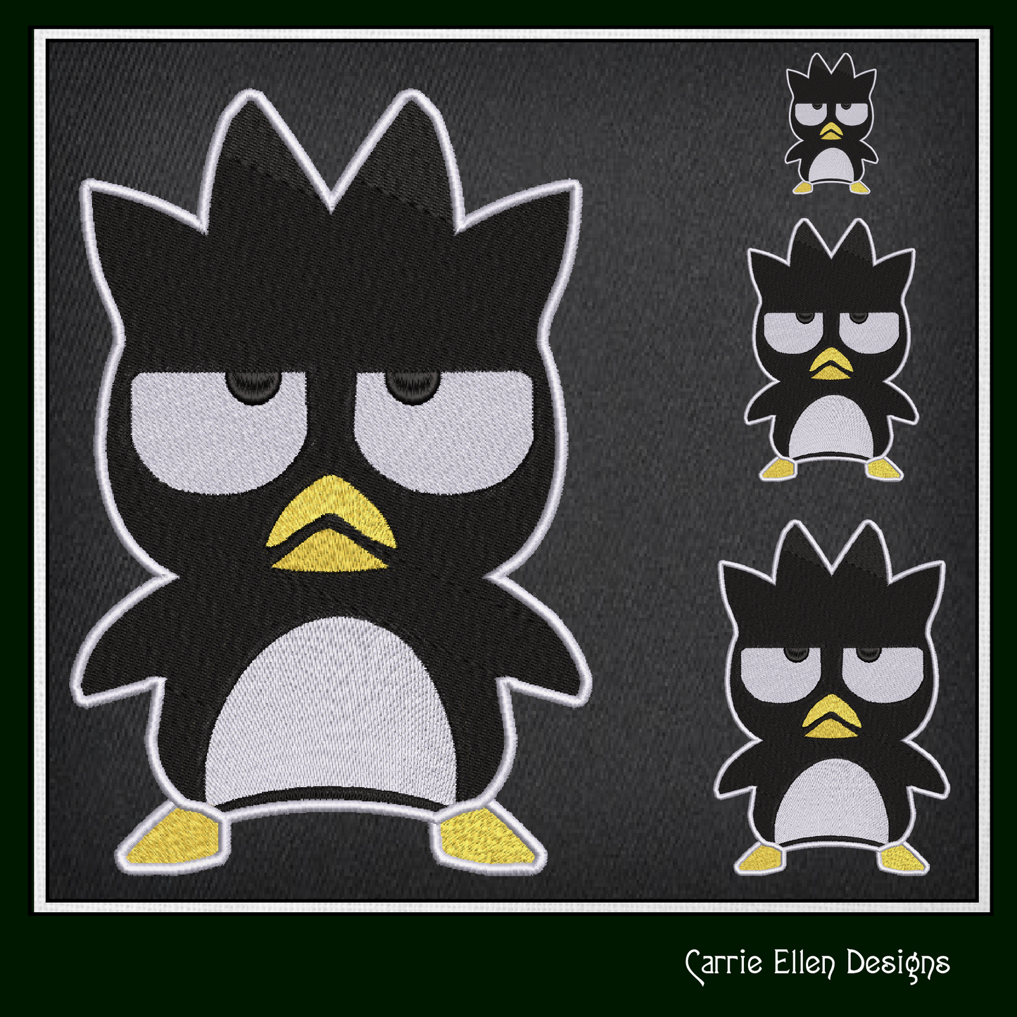 Penguin Cartoon Character Machine Embroidery Design, Badtz Maru Hello Kitty and Friends Fandom Cartoon, 6 Sizes (2945)