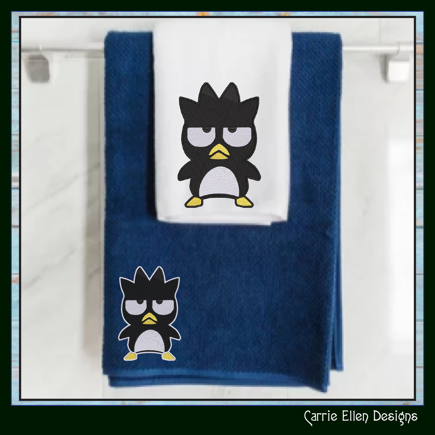 Penguin Cartoon Character Machine Embroidery Design, Badtz Maru Hello Kitty and Friends Fandom Cartoon, 6 Sizes (2945)