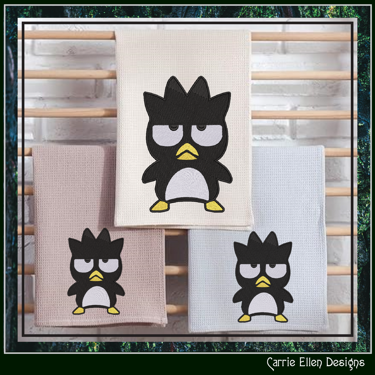 Penguin Cartoon Character Machine Embroidery Design, Badtz Maru Hello Kitty and Friends Fandom Cartoon, 6 Sizes (2945)