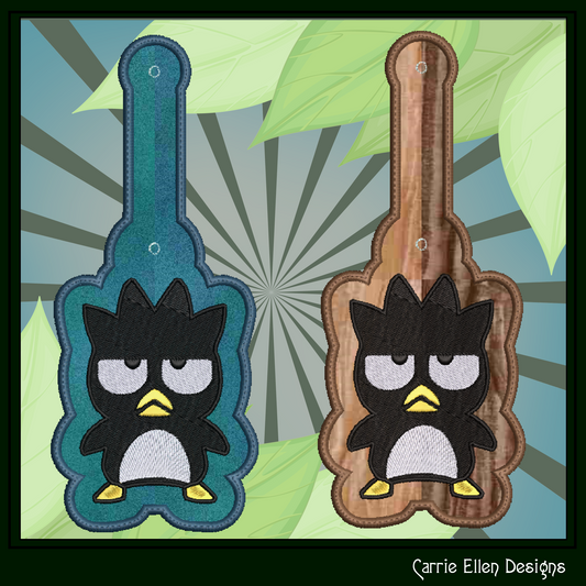 Badtz Maru Penguin ITH Key Fob Machine Embroidery Design | Sanrio Fandom Cartoon Key Tag | Cosplay Gift Project (2946)