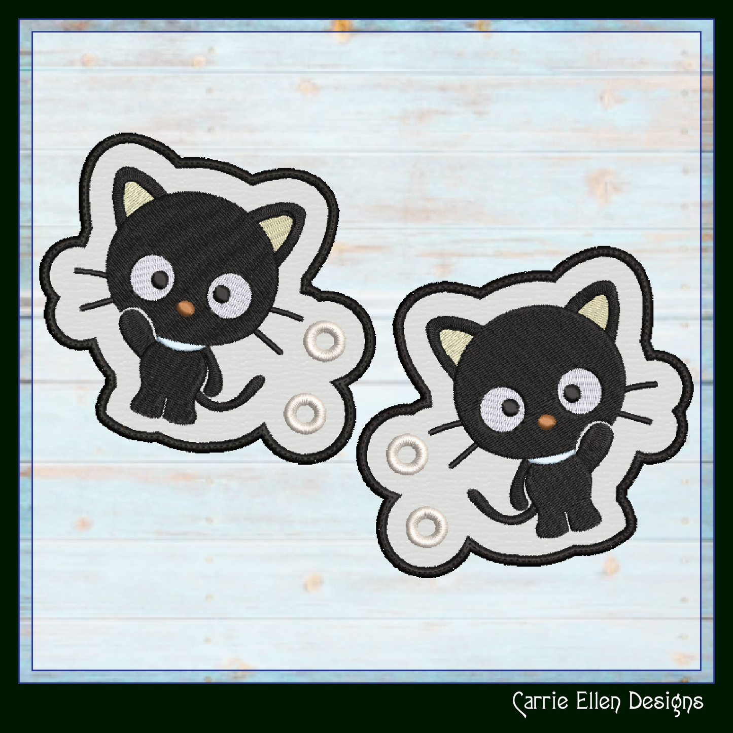 Cat Character In The Hoop Machine Embroidery Shoe Wing Design, ITH Chococat Hello Kitty and Friends Fandom Cartoon (2956)