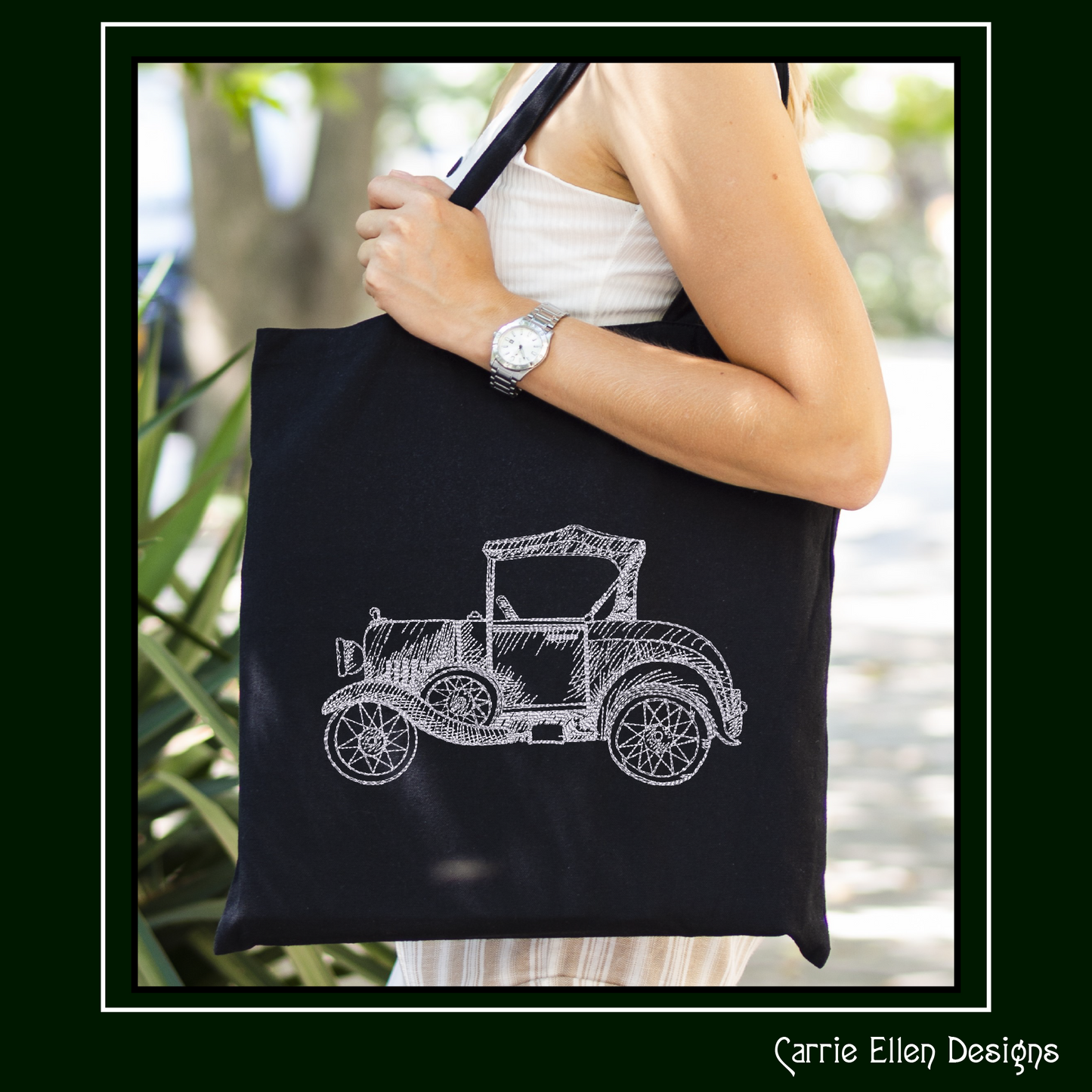 Classic Car Machine Embroidery Design Sketch, Vintage Vehicle Embroidery Pattern, Retro Car Stitch File, 6 Sizes (3011)