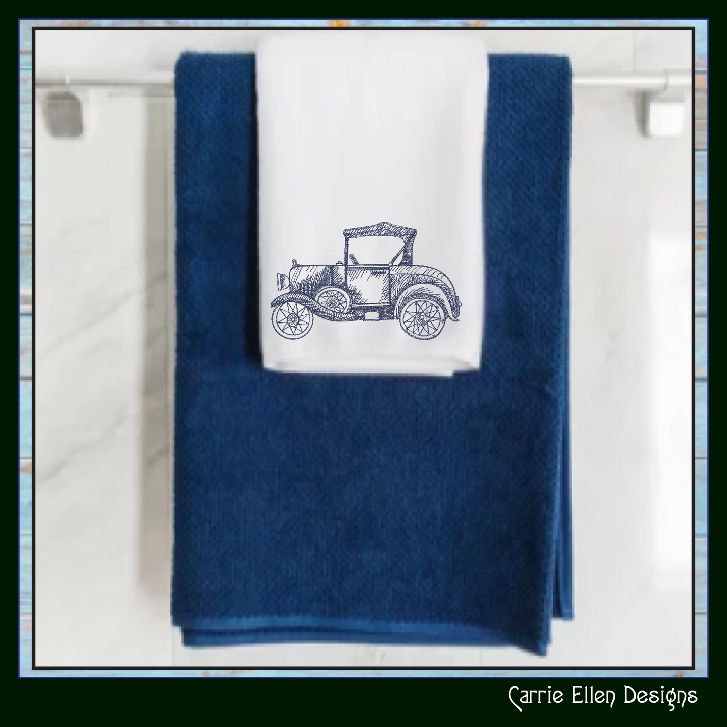 Classic Car Machine Embroidery Design Sketch, Vintage Vehicle Embroidery Pattern, Retro Car Stitch File, 6 Sizes (3011)