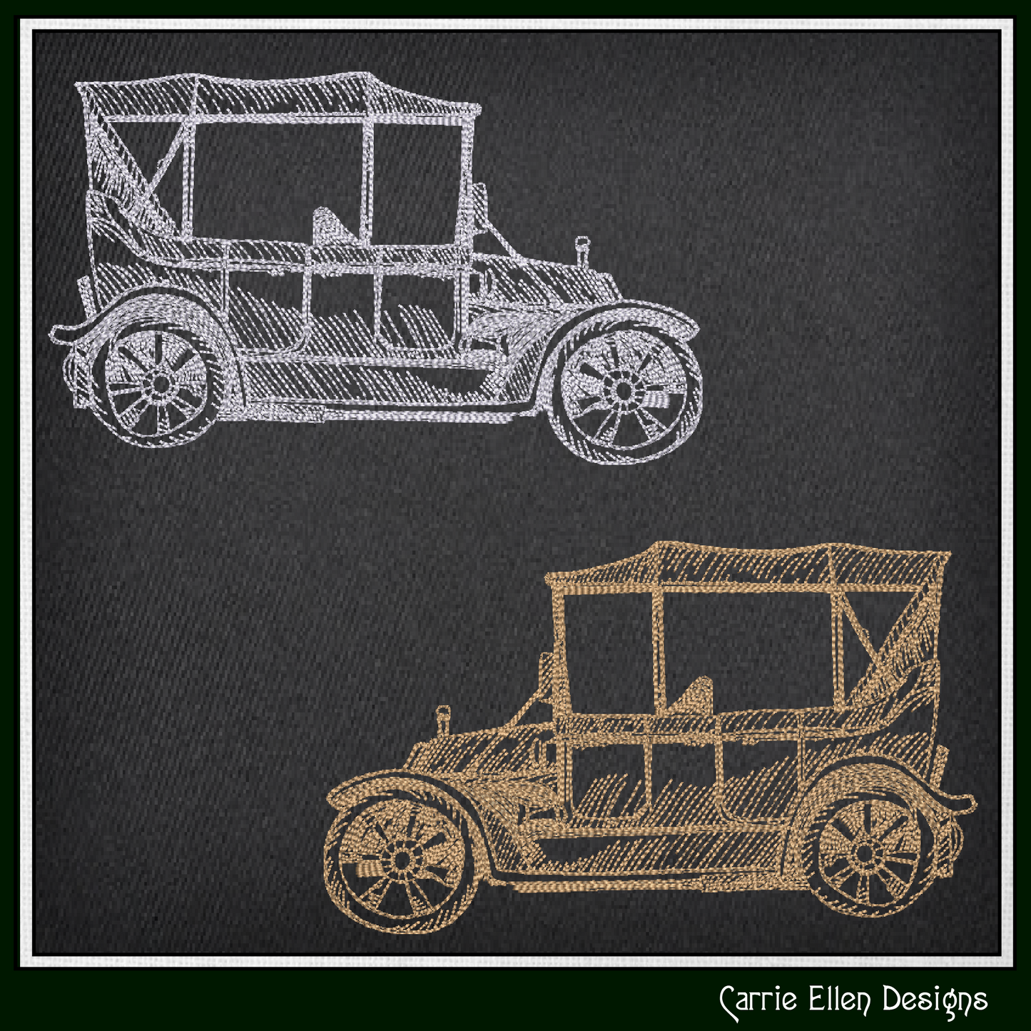 Classic Car Machine Embroidery Design Sketch, Vintage Vehicle Embroidery Pattern, Retro Car Stitch File, 6 Sizes (3012)