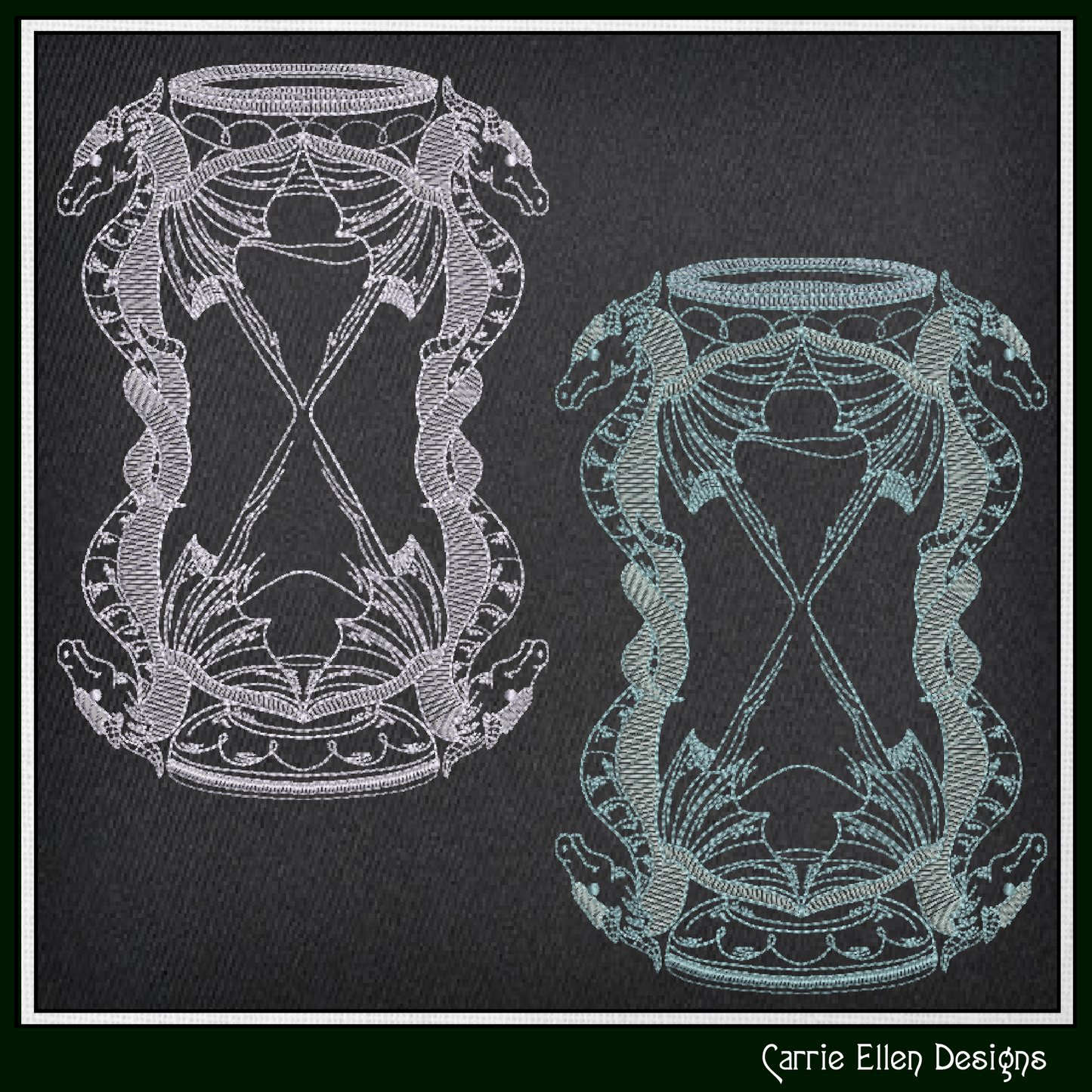 Dragon Hourglass Machine Embroidery Design, Fantasy Dragon Framed Line Art Timepiece Sketch Design, 6 Sizes (3029)