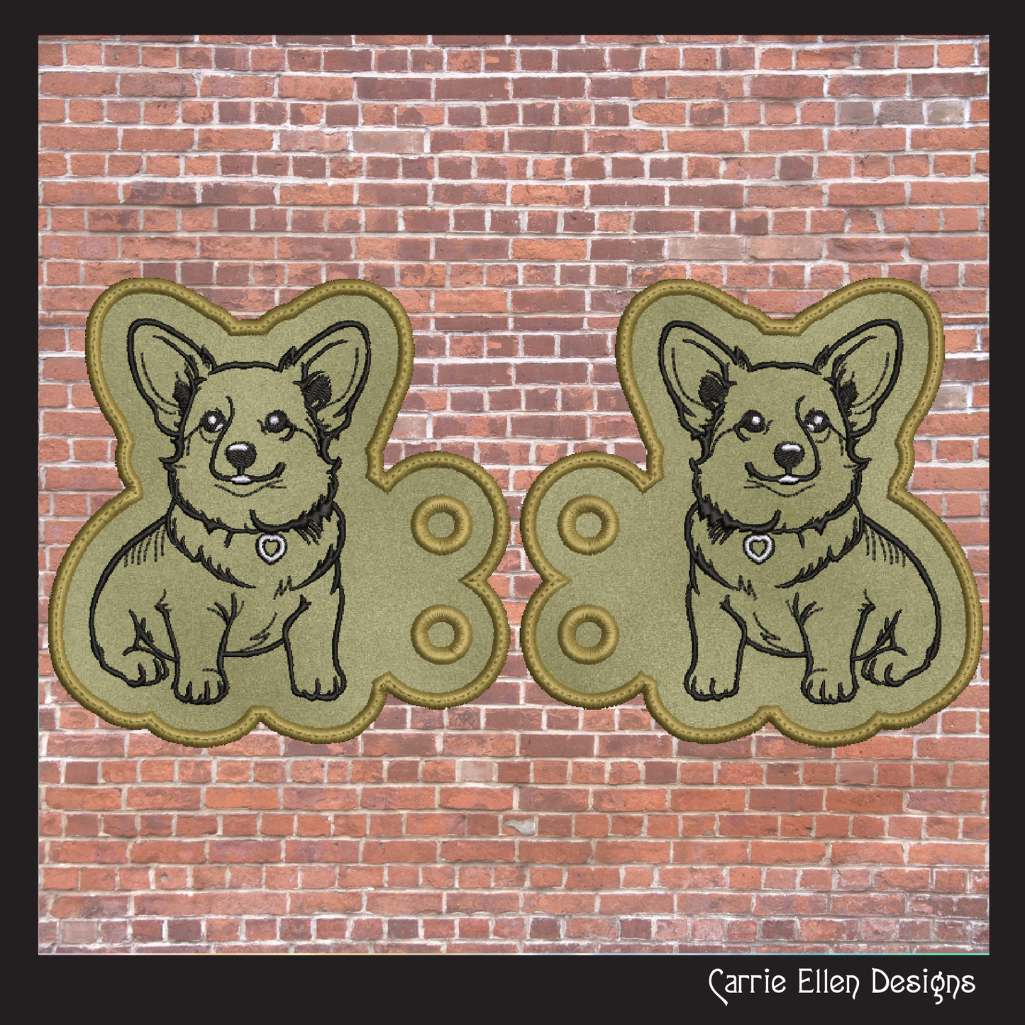 Welsh Corgi ITH Machine Embroidery Shoe Wing Design, In The Hoop Dog Lover Shoe Charms, Pet Embroidery Design (3038)