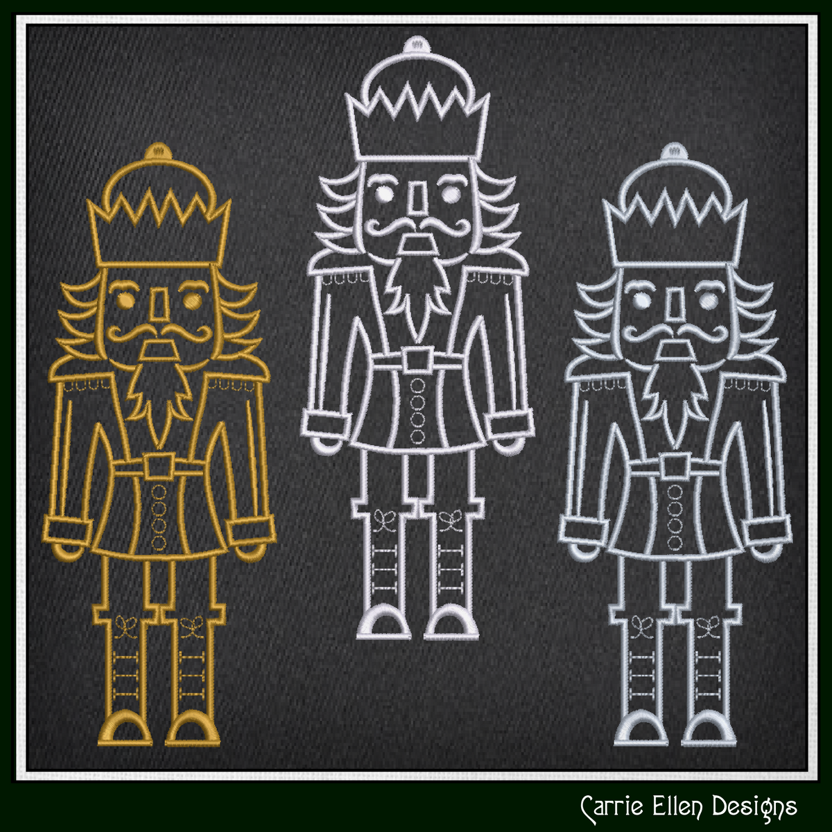 Classic Nutcracker Line Art Machine Embroidery Design | Christmas Soldier Pattern, 6 Sizes (3086)
