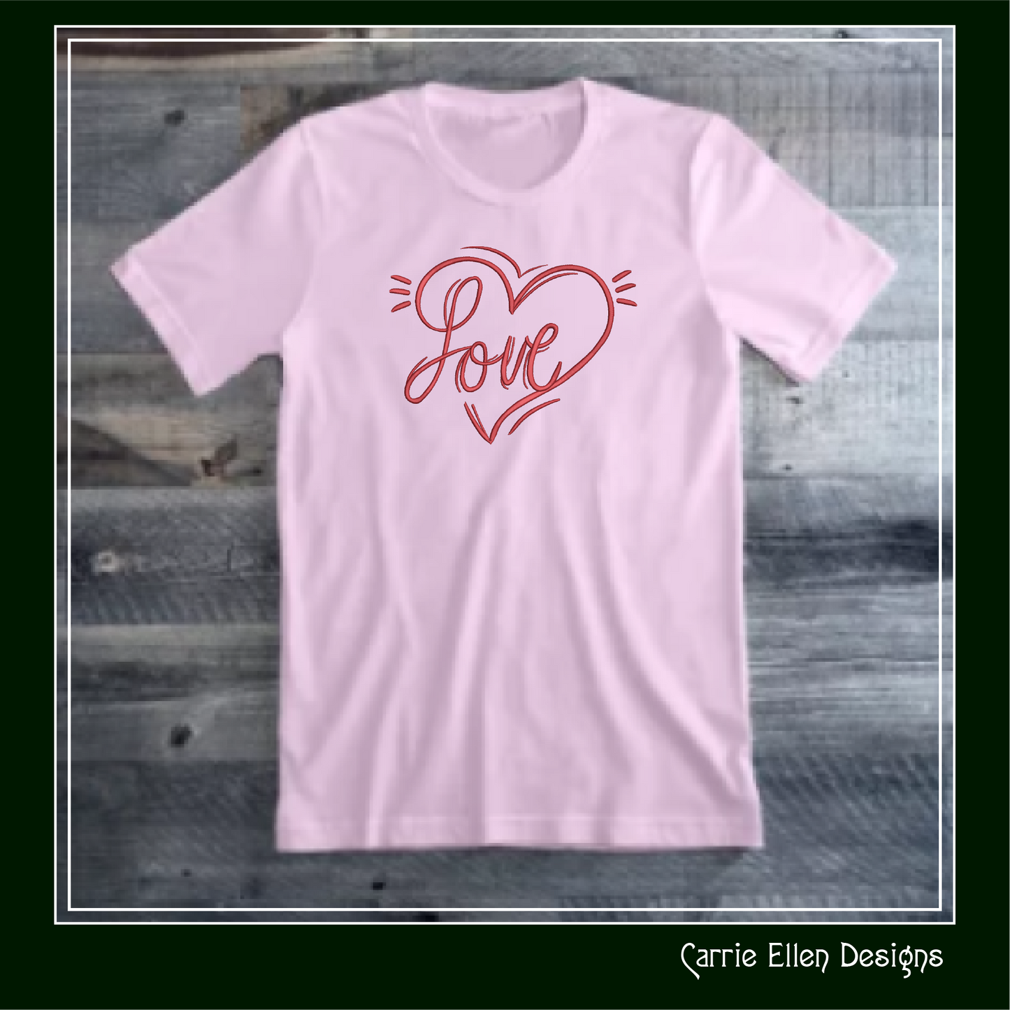 Love Machine Embroidery Design – Valentine’s Day Holiday Pattern, Romantic Heart Doodle, 6 Sizes (3131)