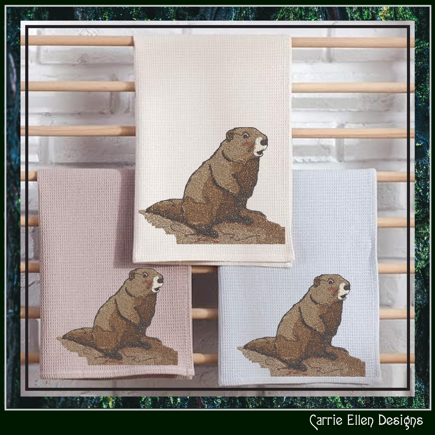 Groundhog Machine Embroidery Design, Groundhog Day, Garden Animal Pattern, Woodchuck Marmot Woodland Animal, 6 Sizes (3139)