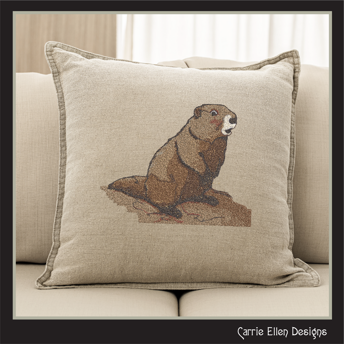 Groundhog Machine Embroidery Design, Groundhog Day, Garden Animal Pattern, Woodchuck Marmot Woodland Animal, 6 Sizes (3139)