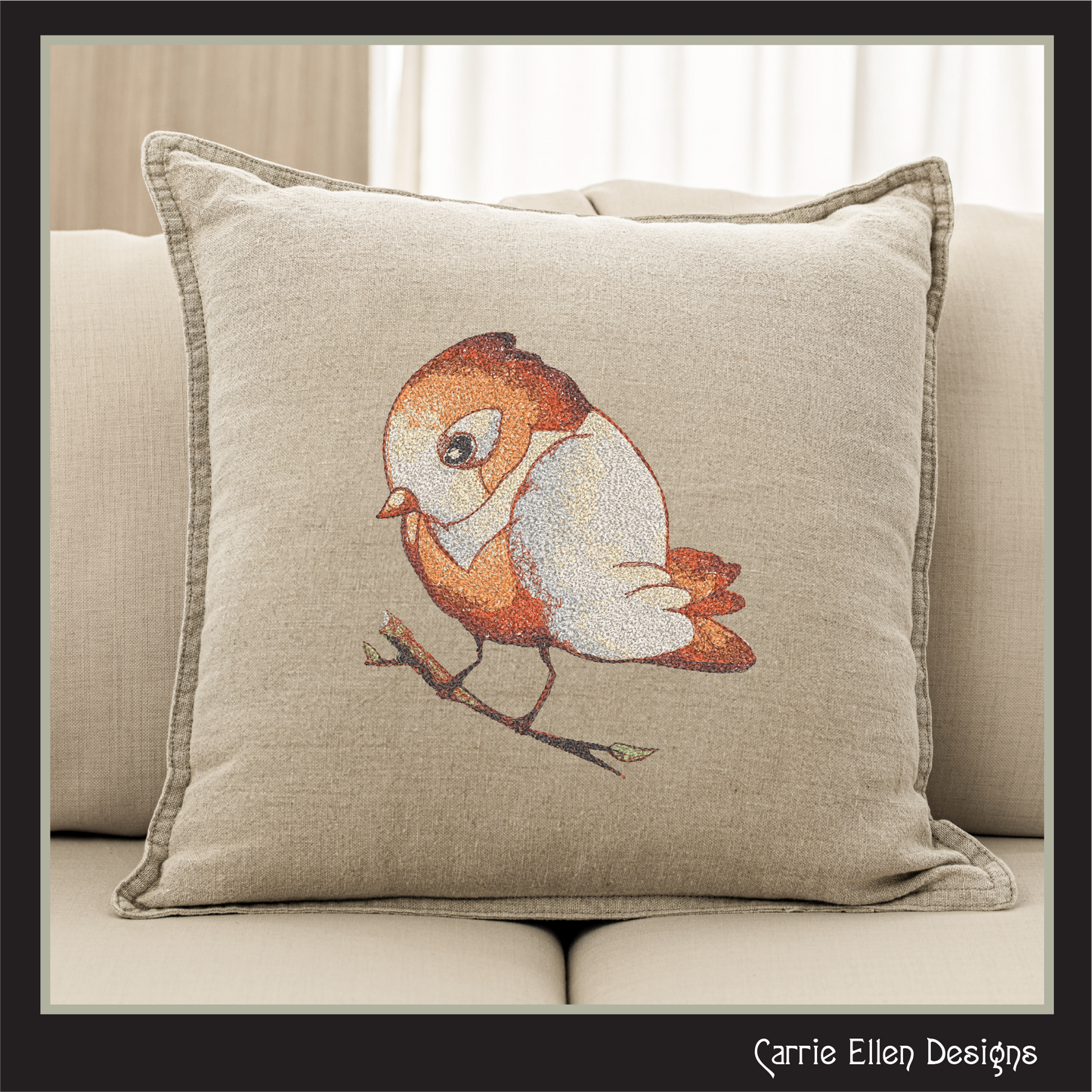 Bird Machine Embroidery Design, Artistic Watercolor Photo Stitch Bird, Nature Lover Gift, 4 Sizes (3141)