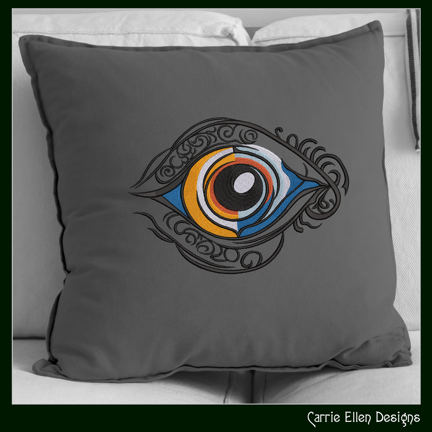 Eye of Horus Machine Embroidery Design, Ancient Egyptian Hieroglyph Symbol, Wedjat Edjat Eye, 6 Sizes (3147)