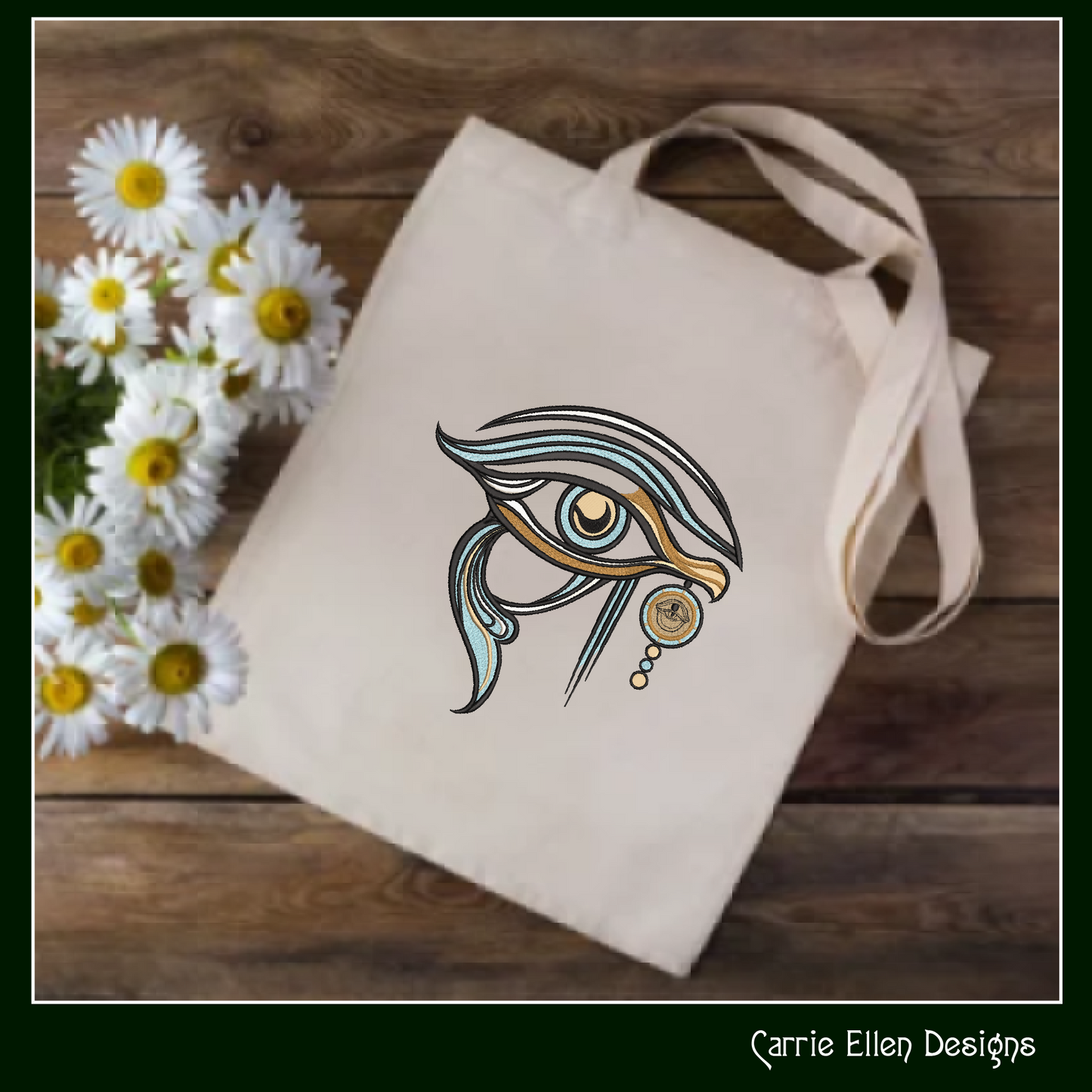 Eye of Horus Machine Embroidery Design, Ancient Egyptian Hieroglyph Symbol, Wedjat Edjat Eye, 6 Sizes (3148)