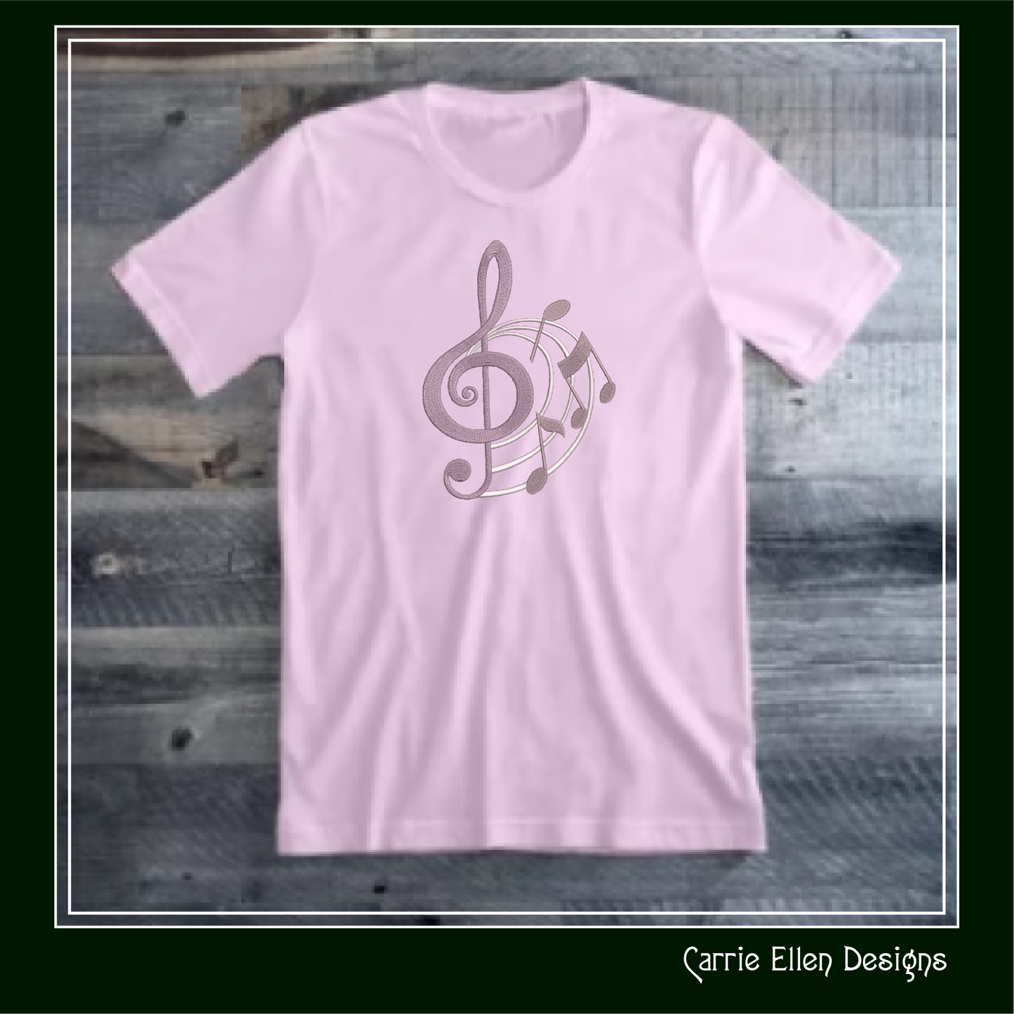 Treble Clef Embroidery Design – Sheet Music Note Symbol – Artistic Flair Pattern – 6 Sizes (3157)