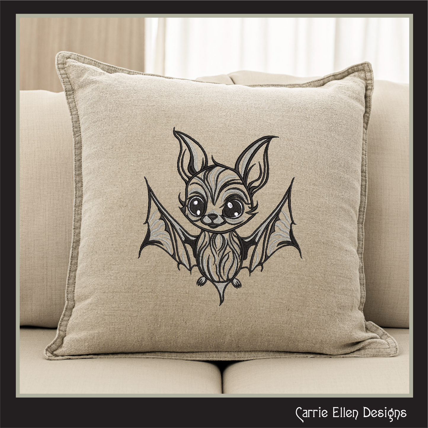 Bat Machine Embroidery Design, Adorable Bat for Kids Apparel, Flying Animal Pattern, 6 Sizes (3160)