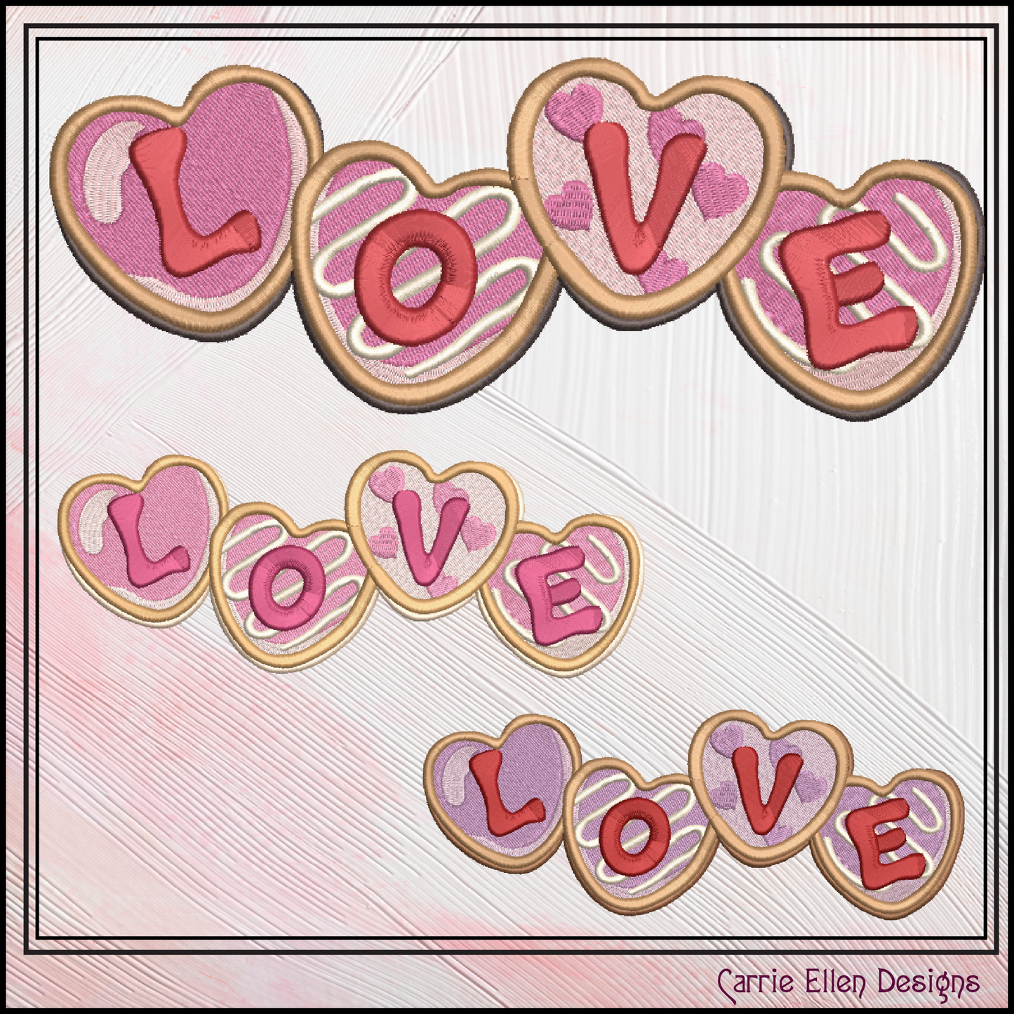 Love Machine Embroidery Design, Valentines Day Holiday Cookie Pattern, Romantic Desert Décor, 6 Sizes (3184)