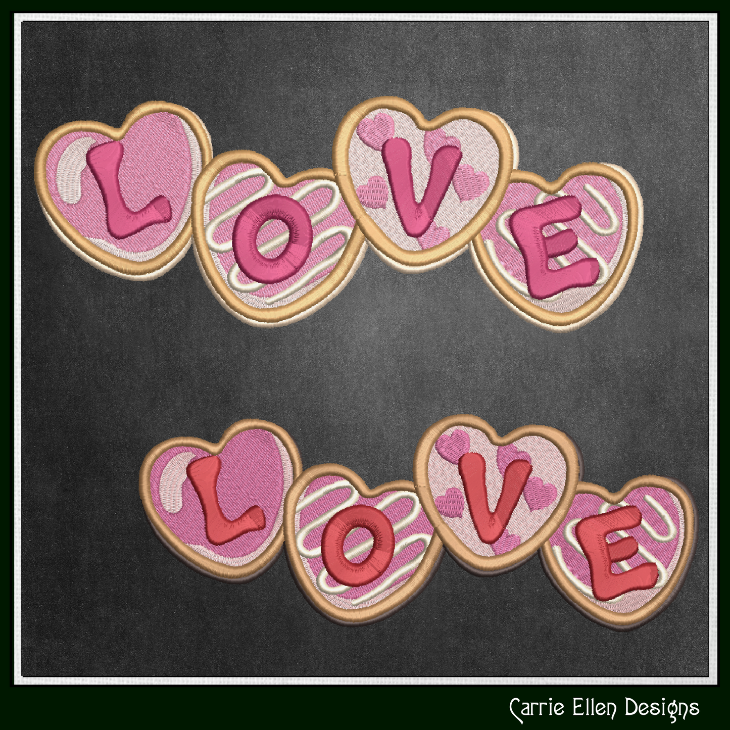 Love Machine Embroidery Design, Valentines Day Holiday Cookie Pattern, Romantic Desert Décor, 6 Sizes (3184)
