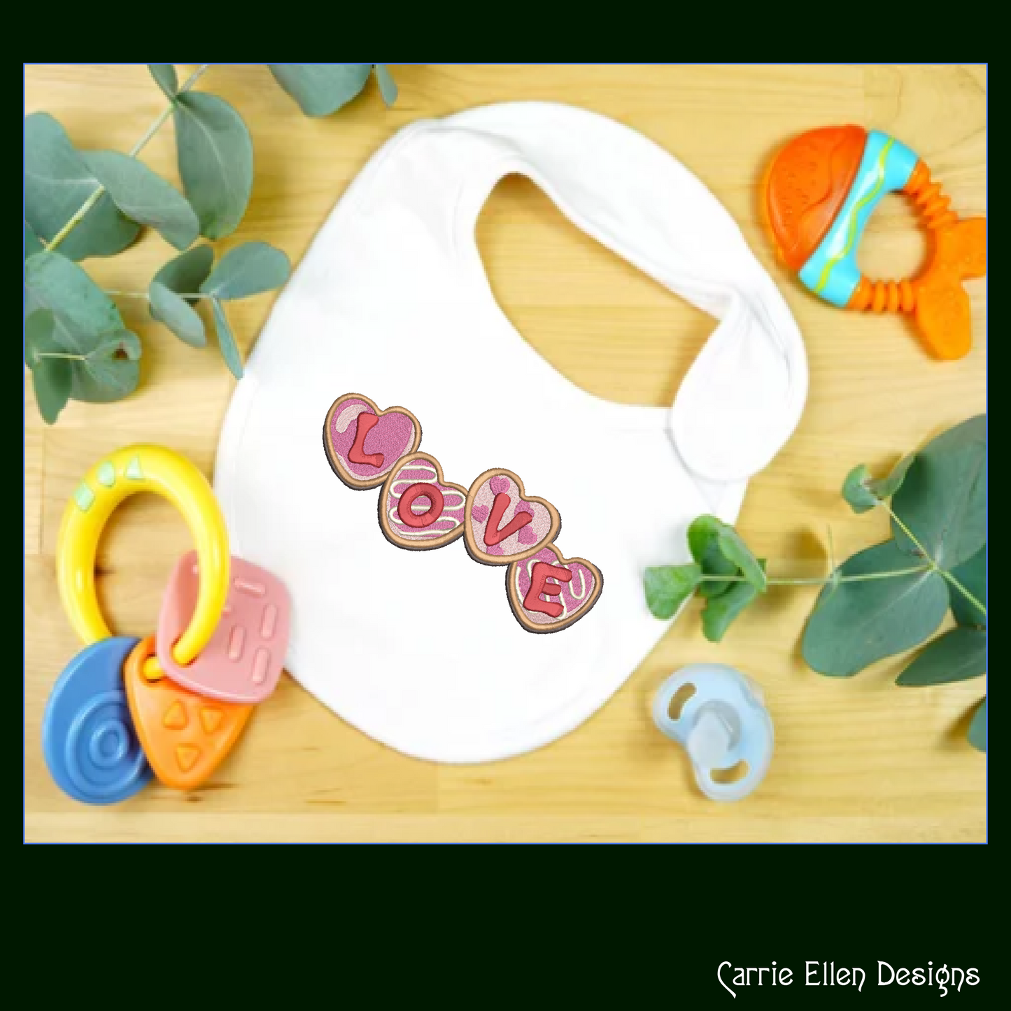 Love Machine Embroidery Design, Valentines Day Holiday Cookie Pattern, Romantic Desert Décor, 6 Sizes (3184)