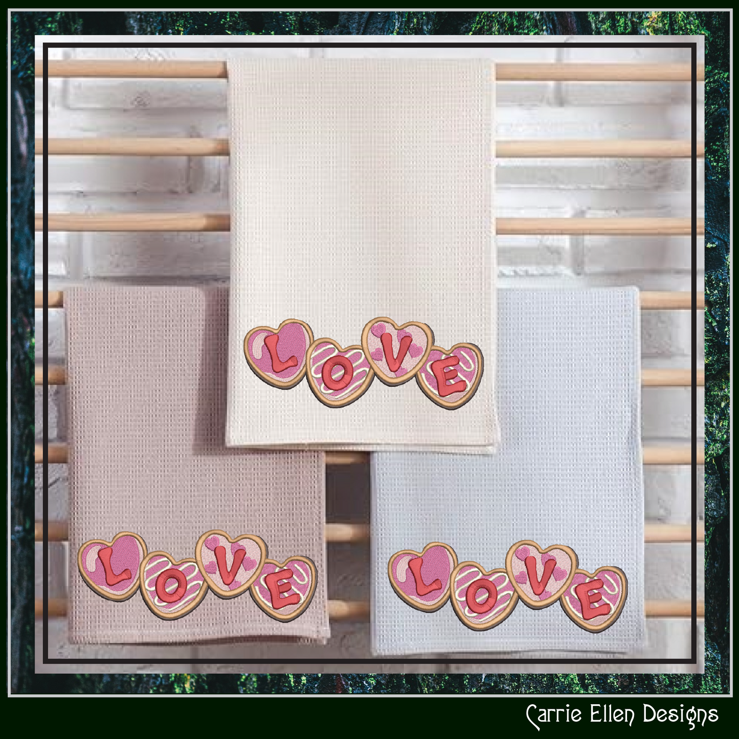 Love Machine Embroidery Design, Valentines Day Holiday Cookie Pattern, Romantic Desert Décor, 6 Sizes (3184)