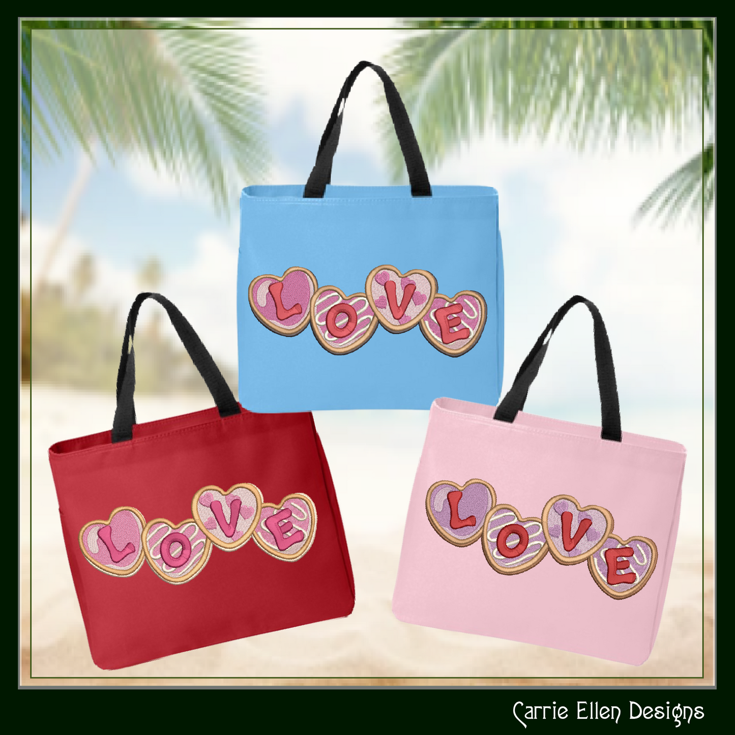 Love Machine Embroidery Design, Valentines Day Holiday Cookie Pattern, Romantic Desert Décor, 6 Sizes (3184)