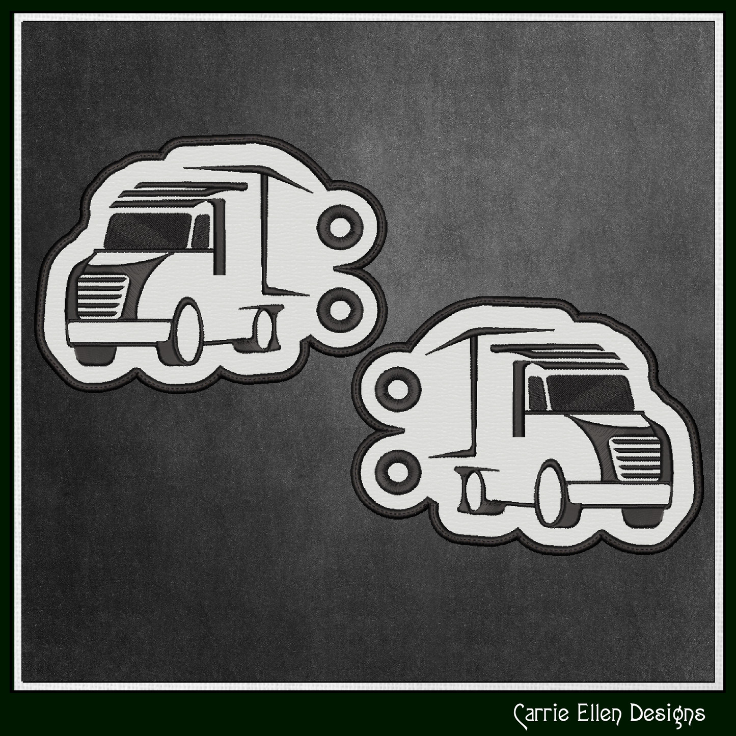 Truck ITH Machine Embroidery Design, In The Hoop Delivery Truck Shoe Wing Design, Truck Silhouette Shoe Charms (3193)