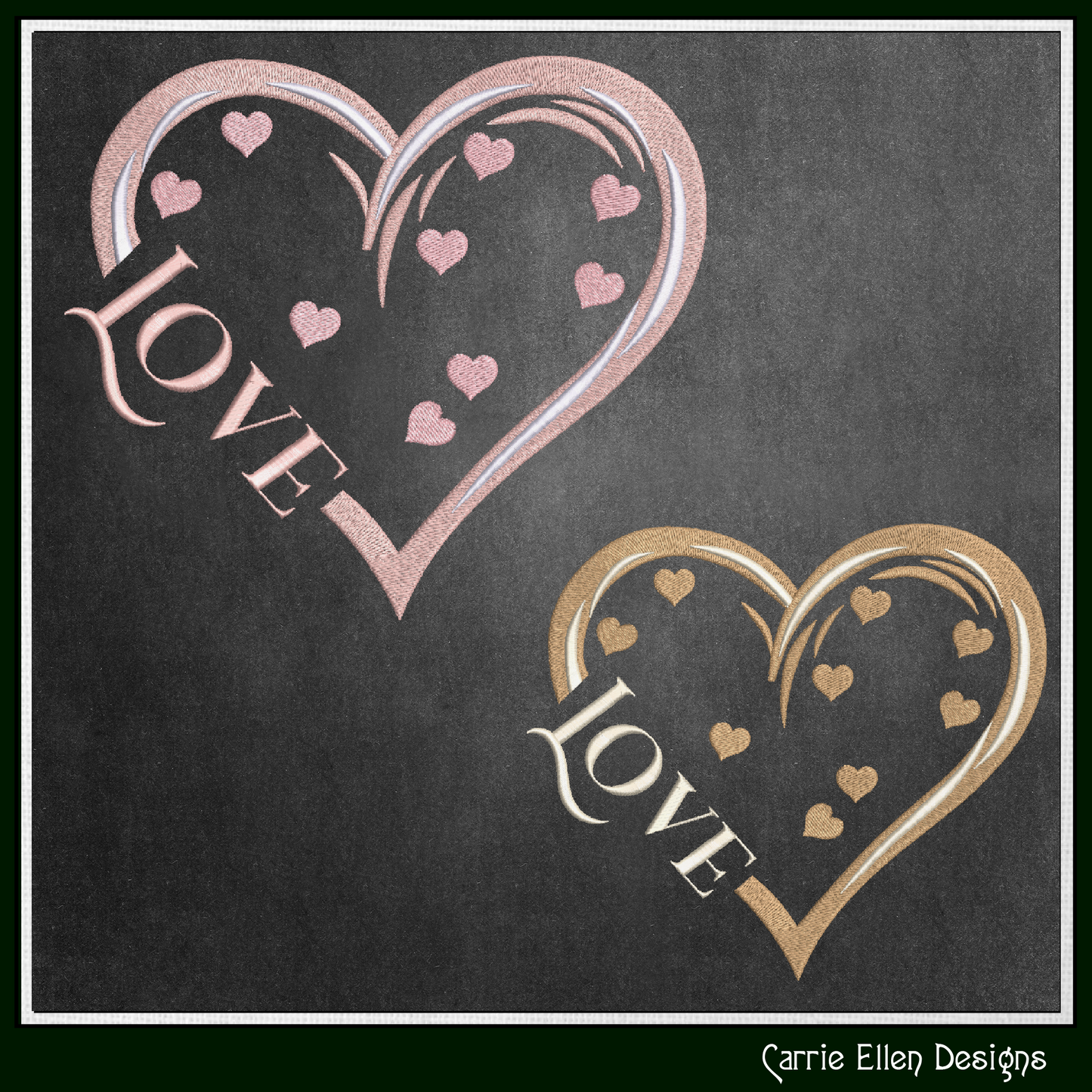 Love Heart Machine Embroidery Design – Valentine’s Day Love & Hearts Pattern, Romantic Holiday Art, 6 Sizes (3203)
