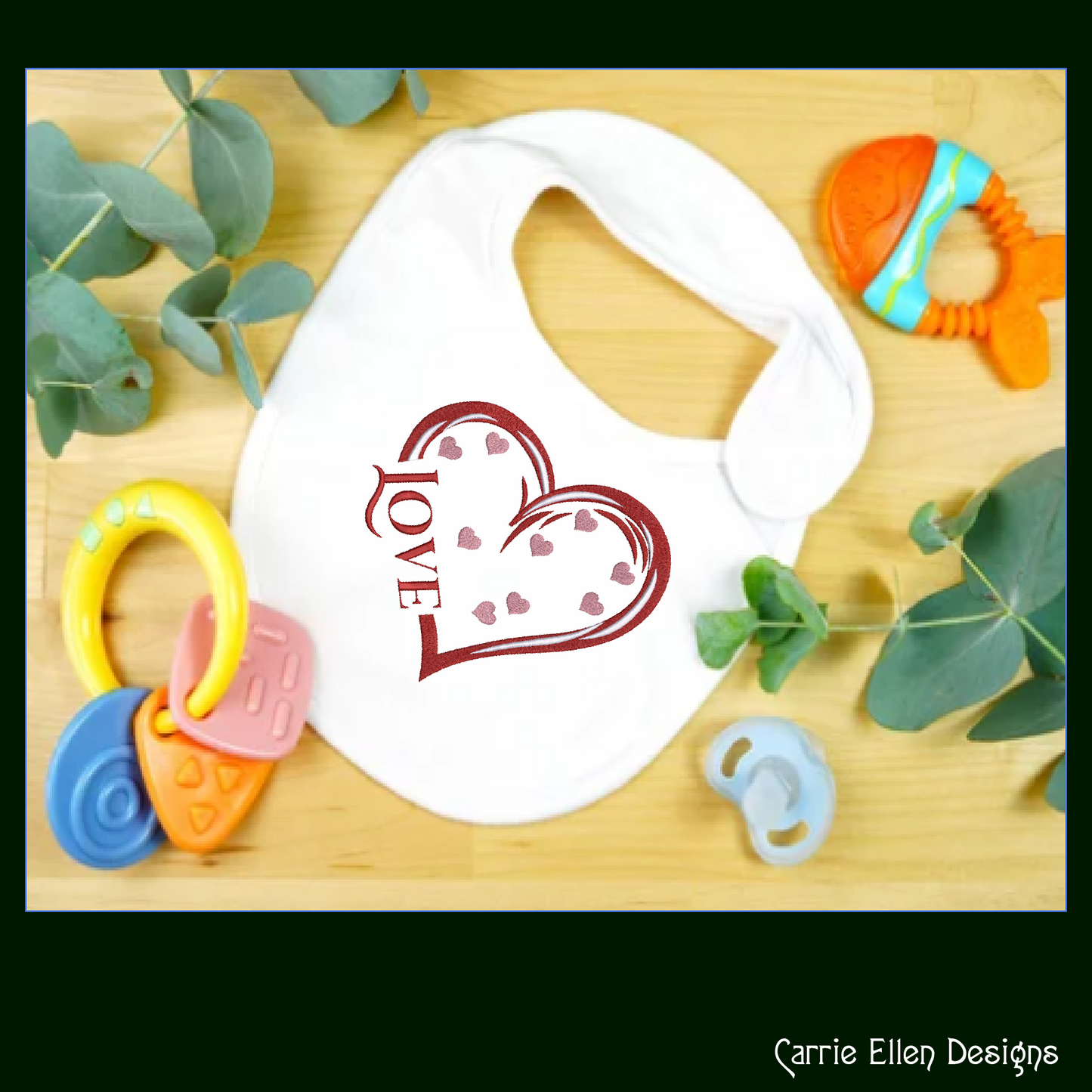 Love Heart Machine Embroidery Design – Valentine’s Day Love & Hearts Pattern, Romantic Holiday Art, 6 Sizes (3203)