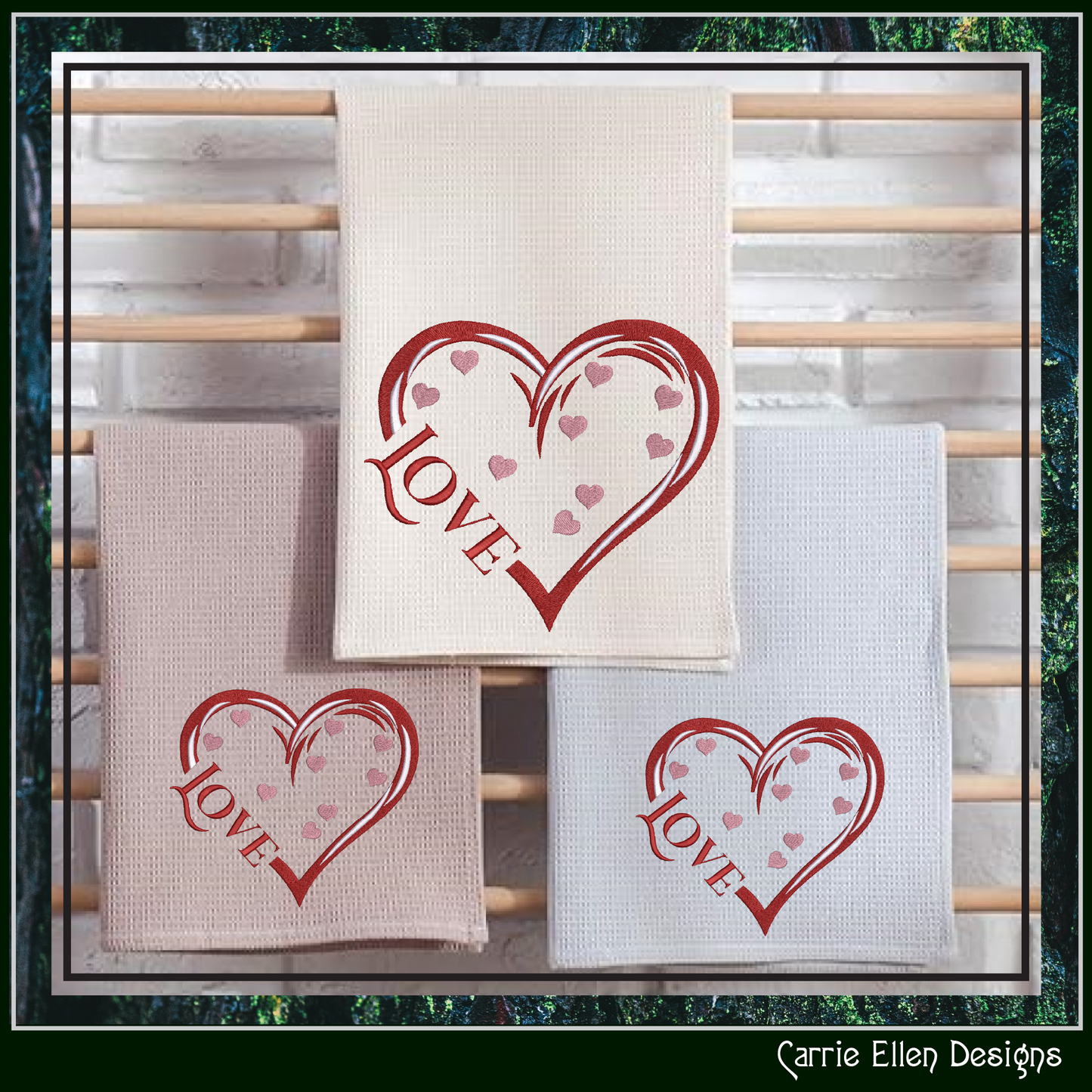 Love Heart Machine Embroidery Design – Valentine’s Day Love & Hearts Pattern, Romantic Holiday Art, 6 Sizes (3203)