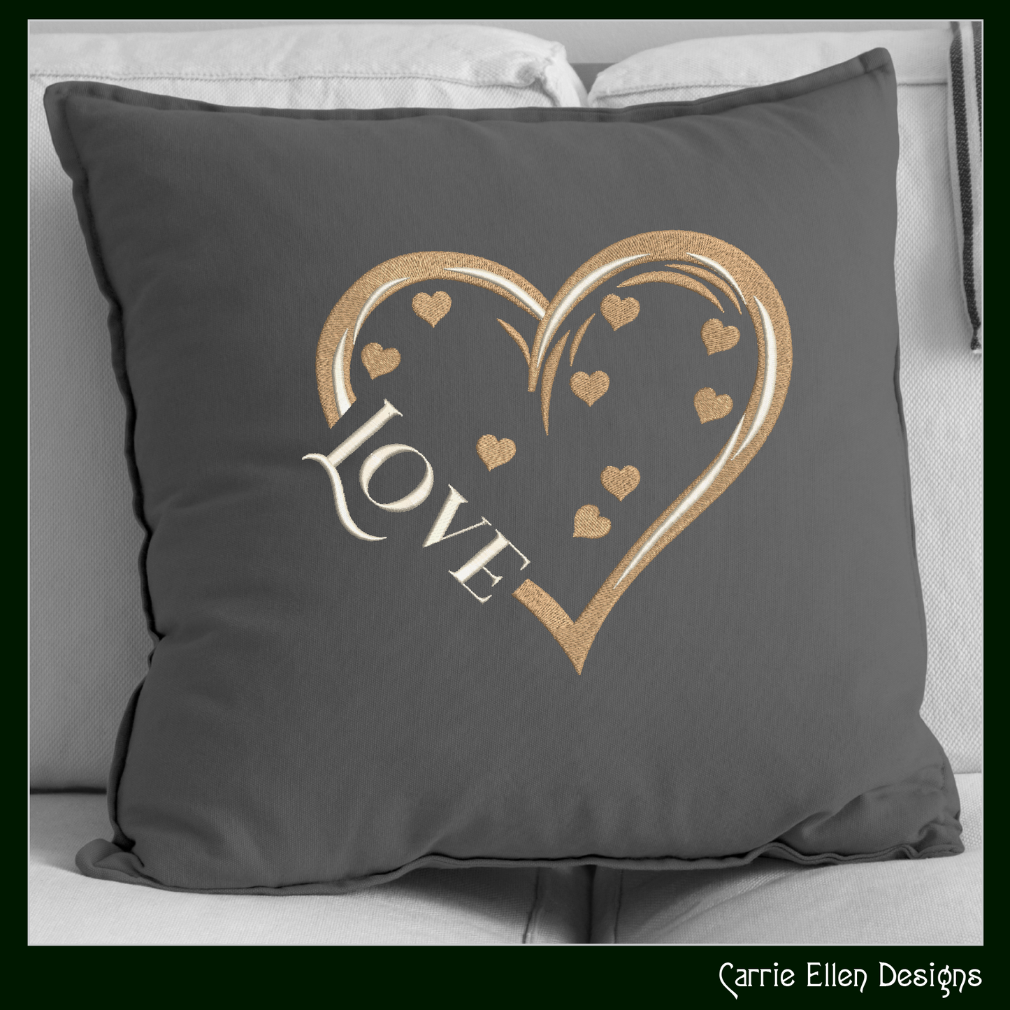 Love Heart Machine Embroidery Design – Valentine’s Day Love & Hearts Pattern, Romantic Holiday Art, 6 Sizes (3203)