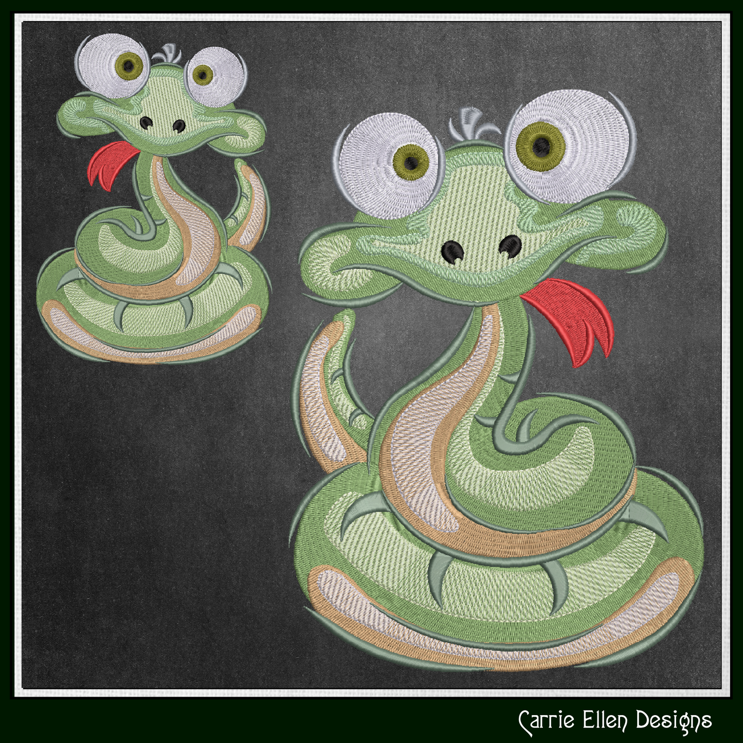 Snake Machine Embroidery Design, Cute Crazy Snake Embroidery Pattern, Free Hugs Cartoon Snake, 6 Sizes (3204)