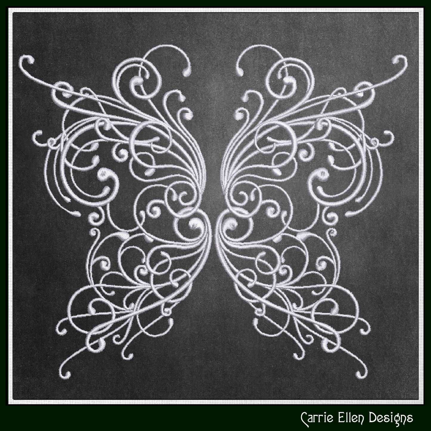 Butterfly Machine Embroidery Design, Swirled Winged Floral Winged Decorative Butterfly Pattern, 6 Sizes (3213)