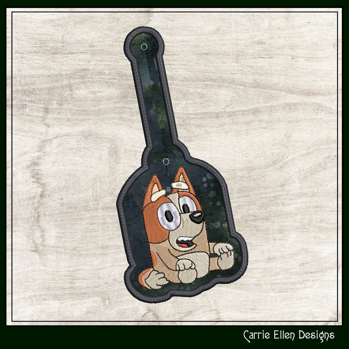Bingo ITH Key Fob Machine Embroidery Design | Cartoon Character Keytag | Fan Favorite In-The-Hoop Project (3254)