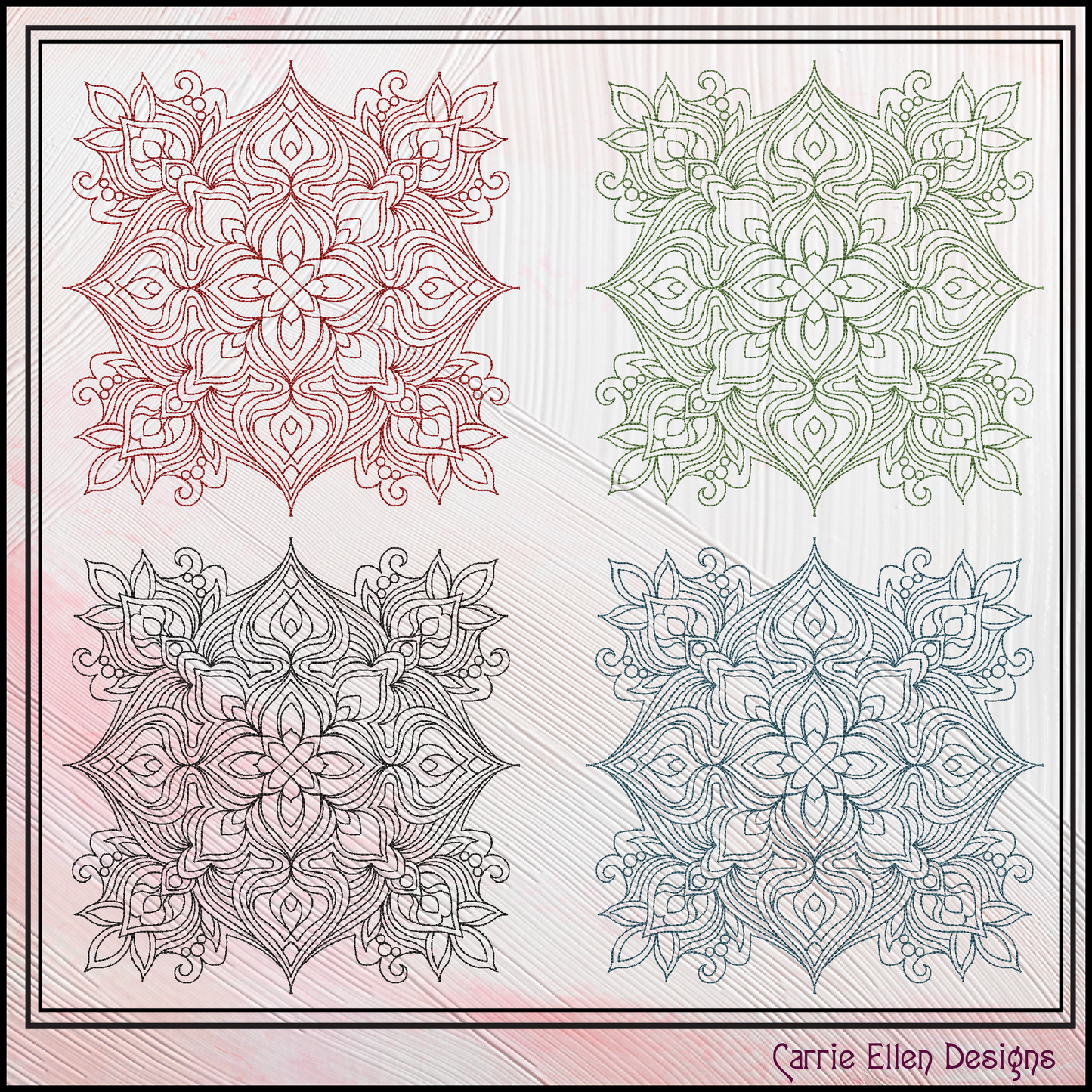 Mandala Machine Embroidery Design, Lace Embroidery, Mandala Flower, Floral Line Art, Spiritual Embroidery Design, 6 Sizes (3267)
