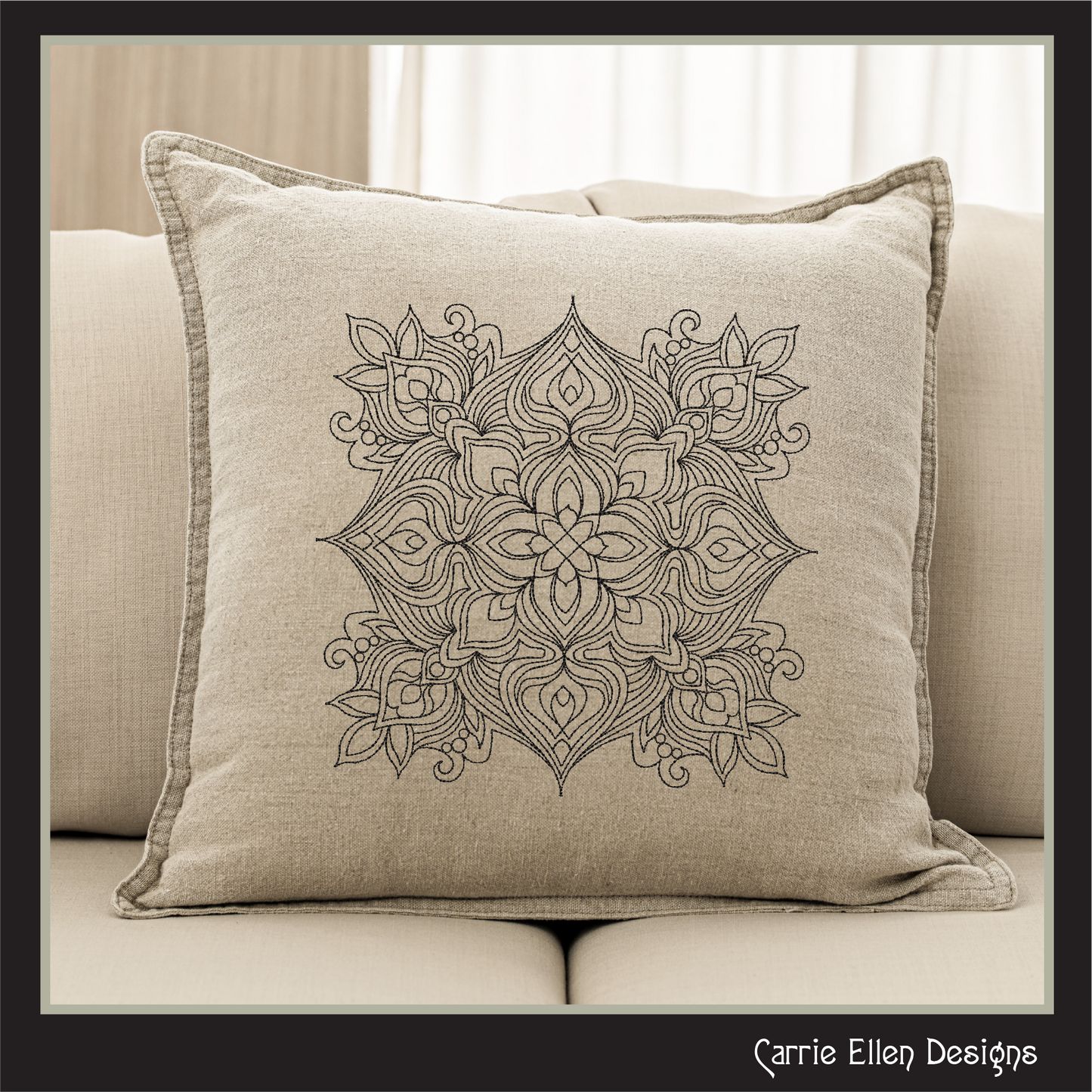 Mandala Machine Embroidery Design, Lace Embroidery, Mandala Flower, Floral Line Art, Spiritual Embroidery Design, 6 Sizes (3267)