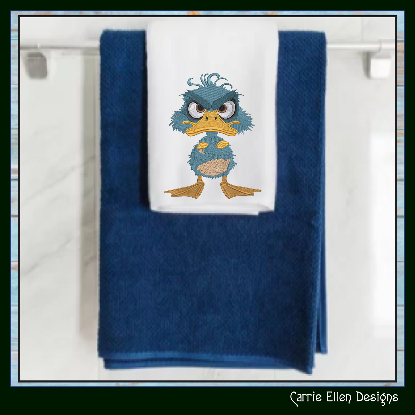 Grumpy Duck with Attitude Machine Embroidery Design – Angry Farm Bird, Silly Animal Pattern, 6 Sizes, (3271)