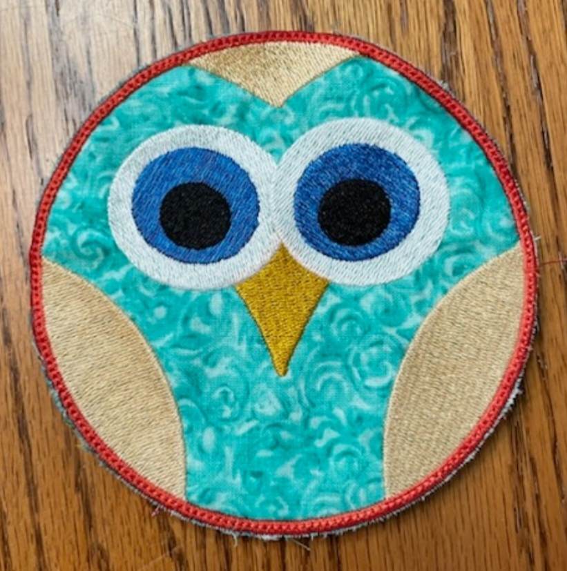 Owl ITH Jar Opener Machine Embroidery Design, Lid Gripper, Owl Jar Gripper, In The Hoop Embroidery Projects (1433)