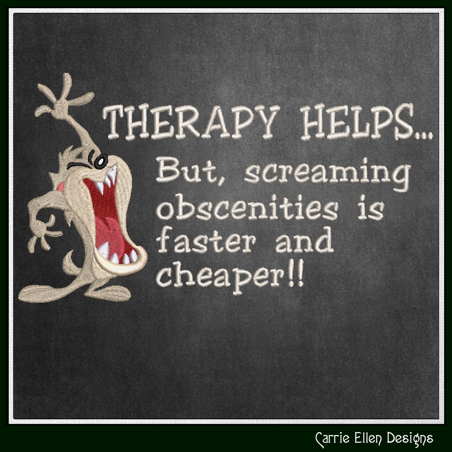 Therapy Helps Funny Machine Embroidery Design | Sarcastic Embroidery Saying | Snarky Frustration Quote | Digital Download | 6 Sizes (3289)