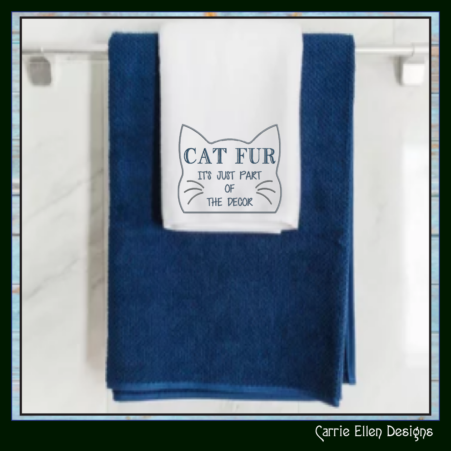 Cat Fur Décor Machine Embroidery Design – Cat Fur its part of the Décor Quote for Cat Lovers – 6 Sizes (3397)